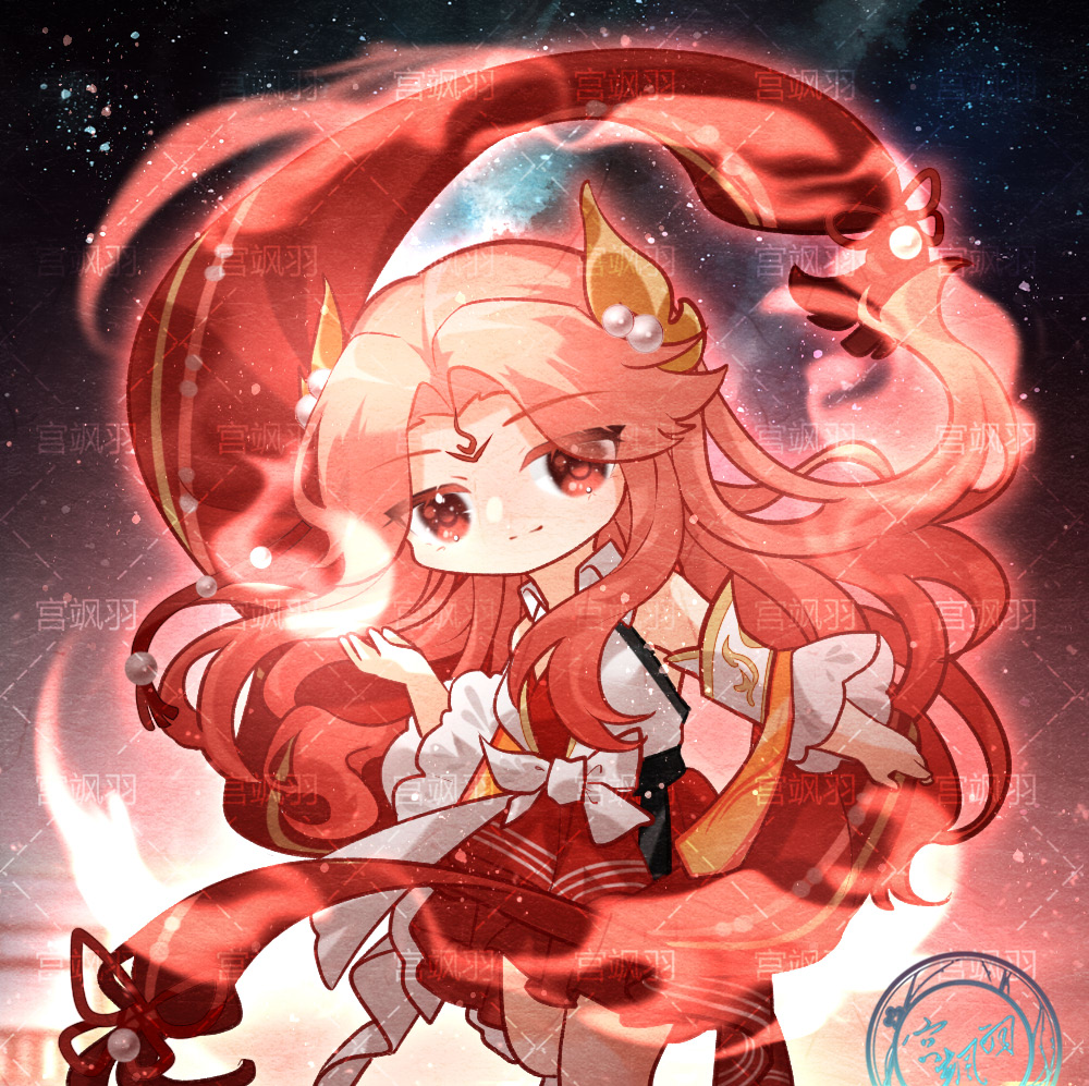 【同人绘画】超可爱的貂蝉五五朋友节唤灵魅影皮肤插画