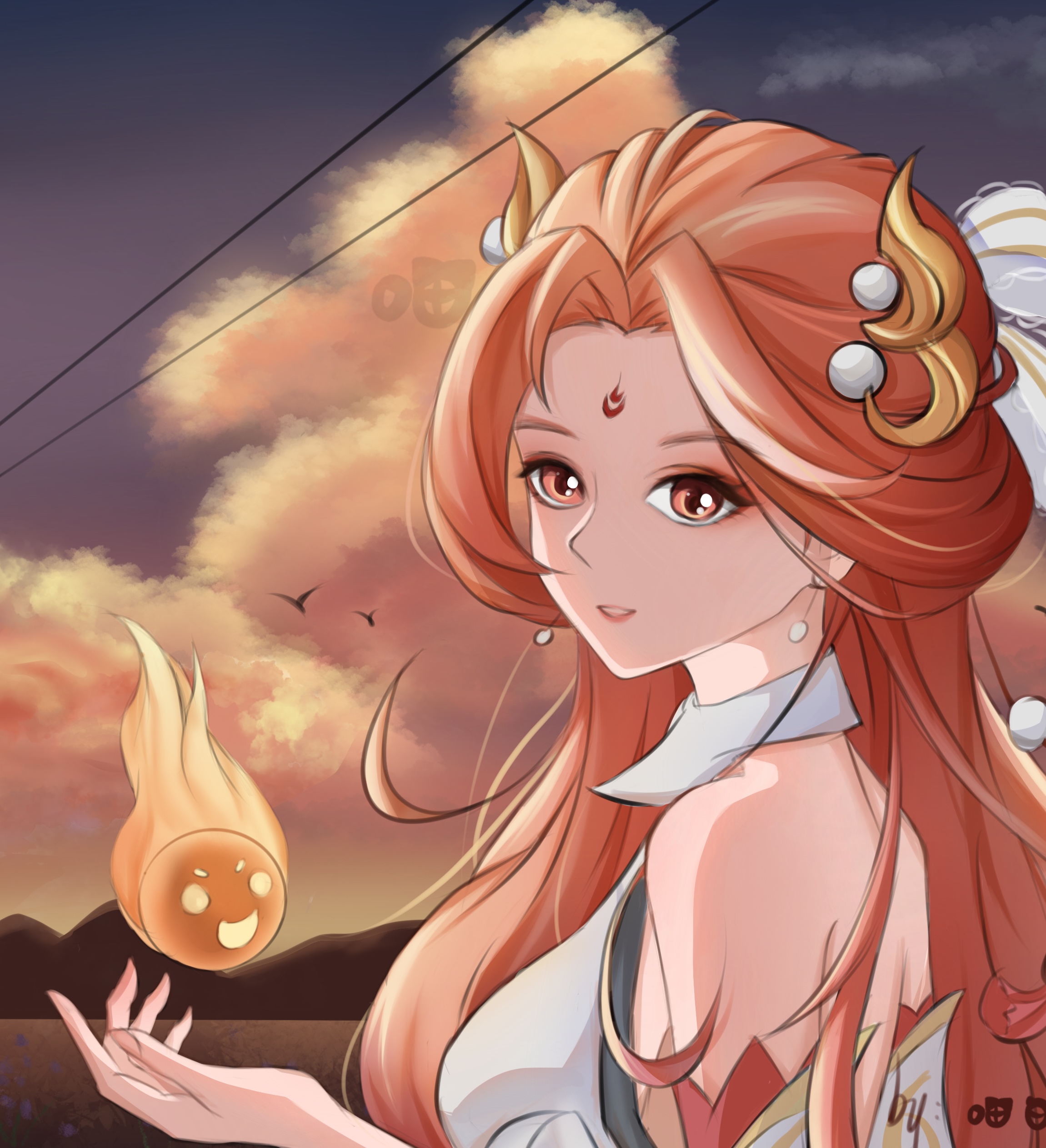 【同人绘画】貂蝉火之精灵,唤灵魅影.