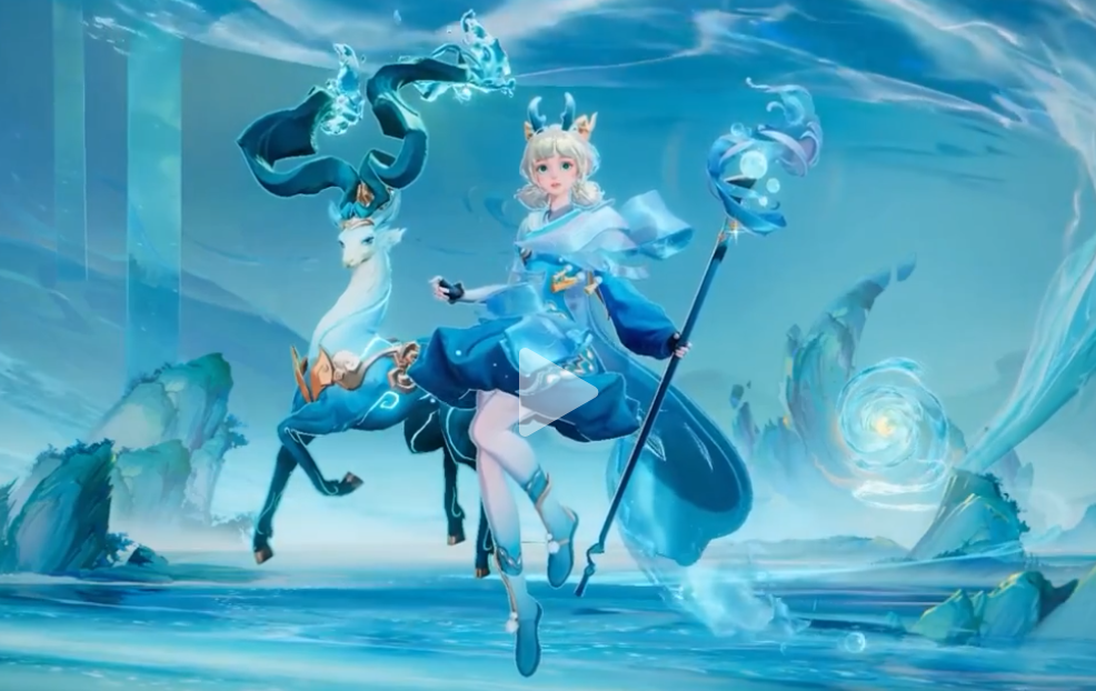 瑶兔年史诗限定皮肤山海·碧波行评测!化身白鹿超级萌!