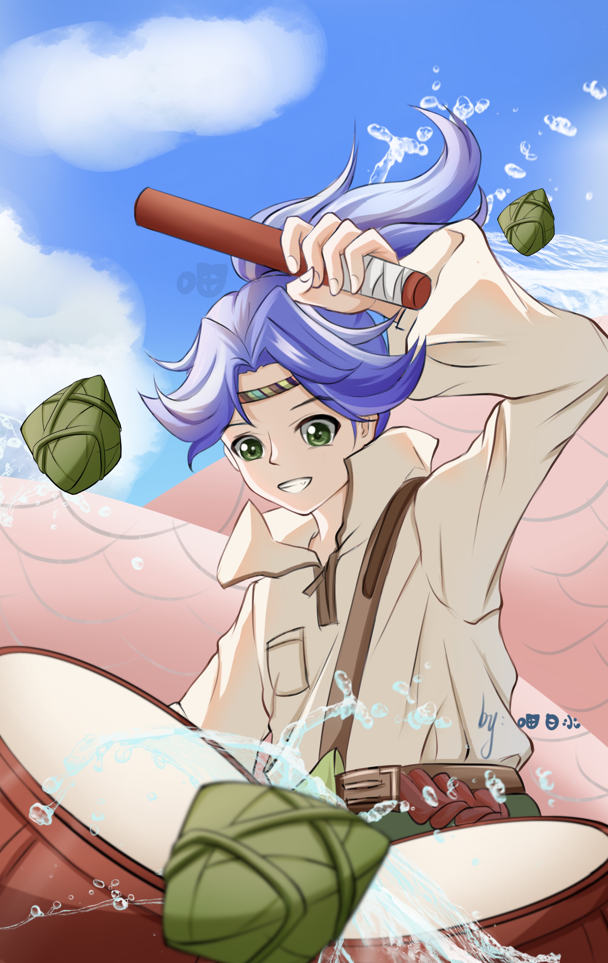 【同人绘画】蒙犽龙鼓争鸣,一起来赛龙舟!